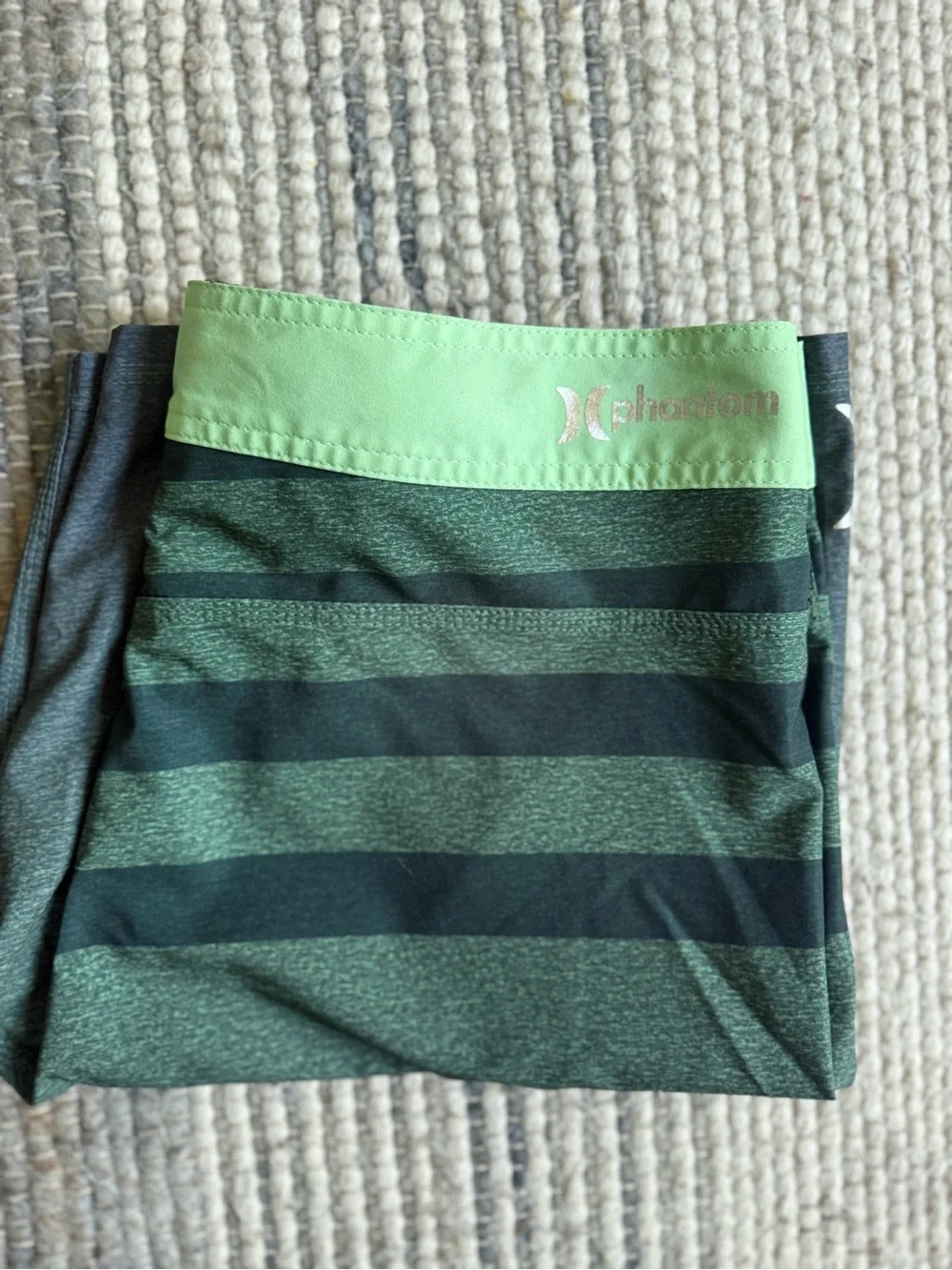 Hurley Men’s Green Gradient Stripe Boardshorts